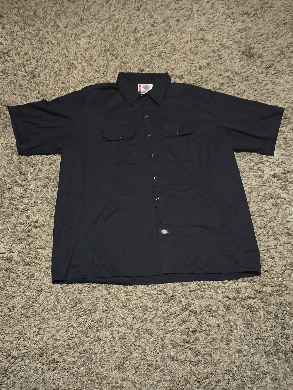 Dickies Black Short-Sleeve Button-Down Work Shirt